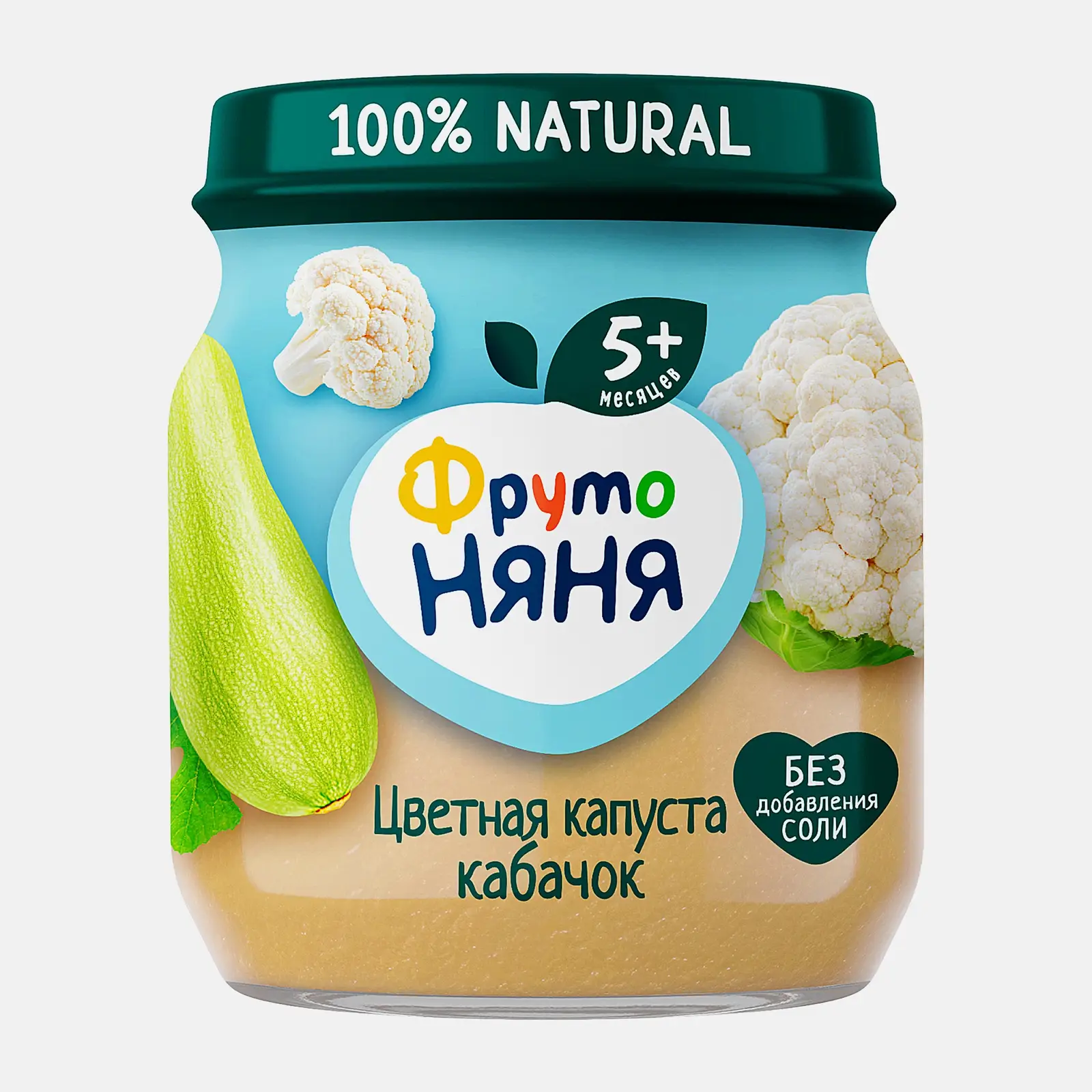 Изображение товара Детское пюре со вкусом Цветная капуста и кабачок 110 г Фрутоняня для малышей с 5 месяцев