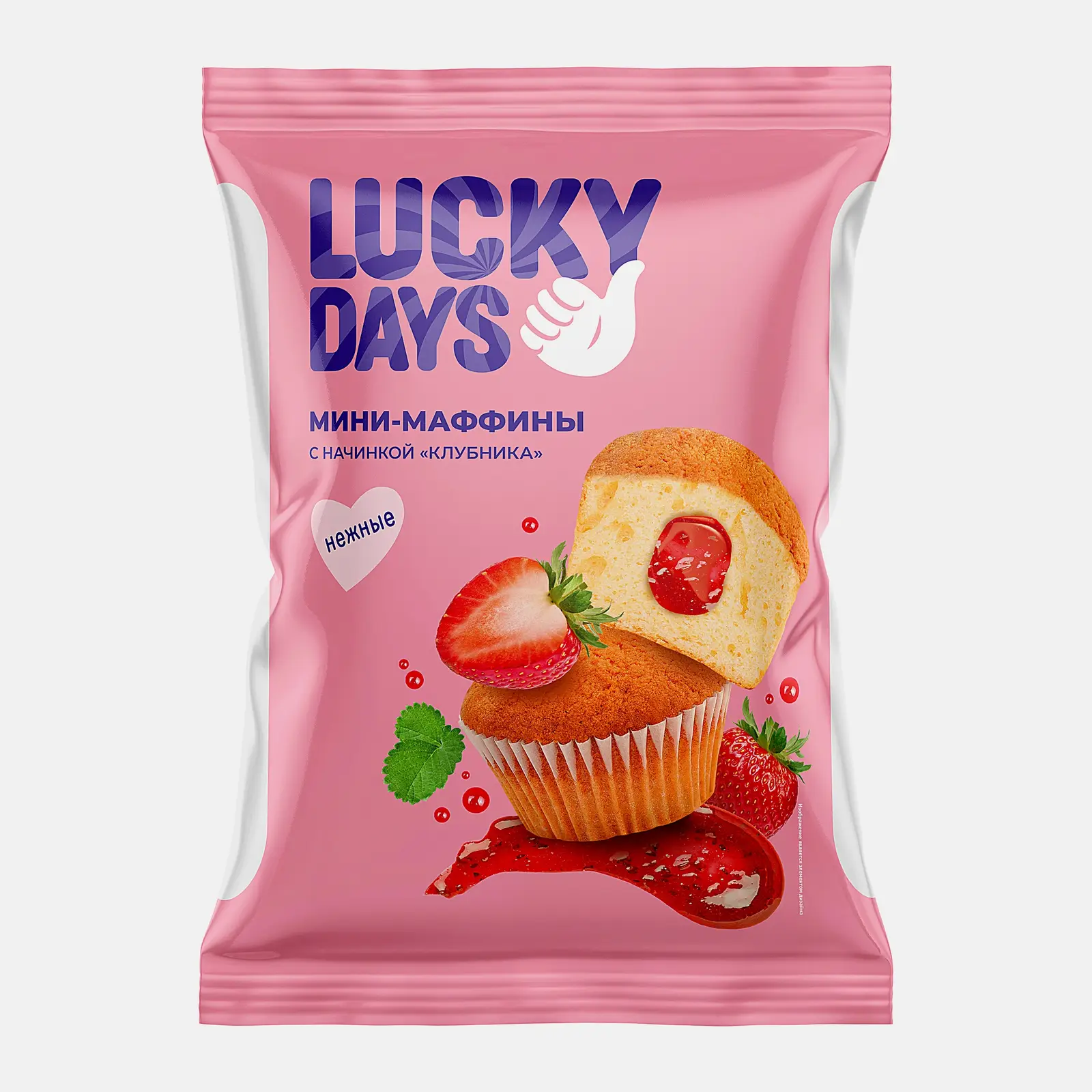 Изображение товара Мини-маффины с фруктово-ягодной начинкой Lucky Days 470г