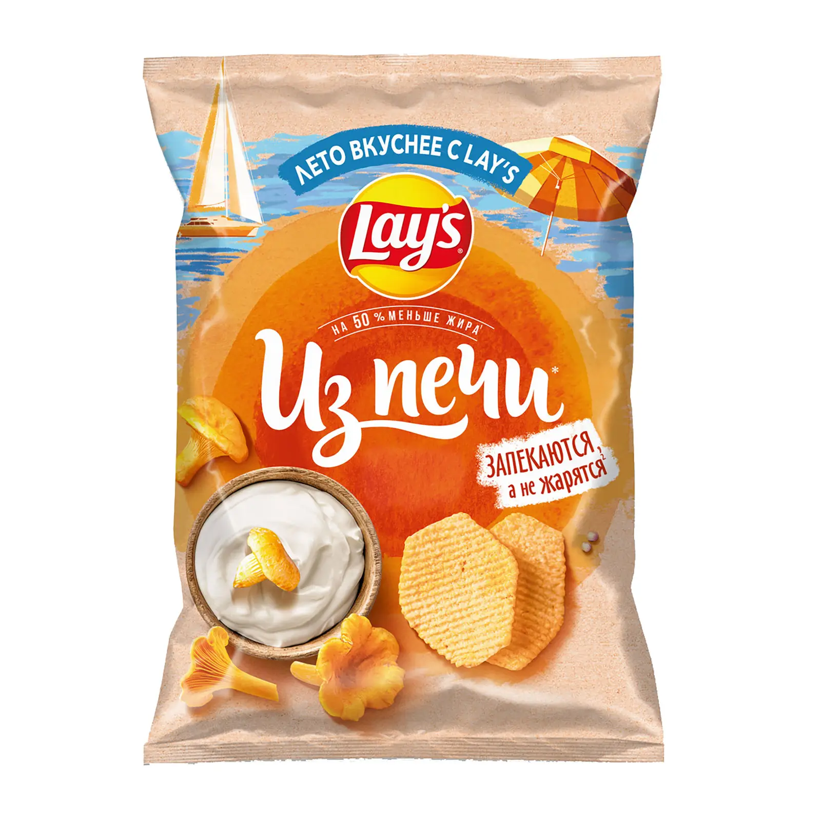 Чипсы Lays Из печи Лисички в сметане 85г - Магнит-Продукты