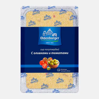 Сыр Oldenburger с оливками и томатом нарезка 45% 125г