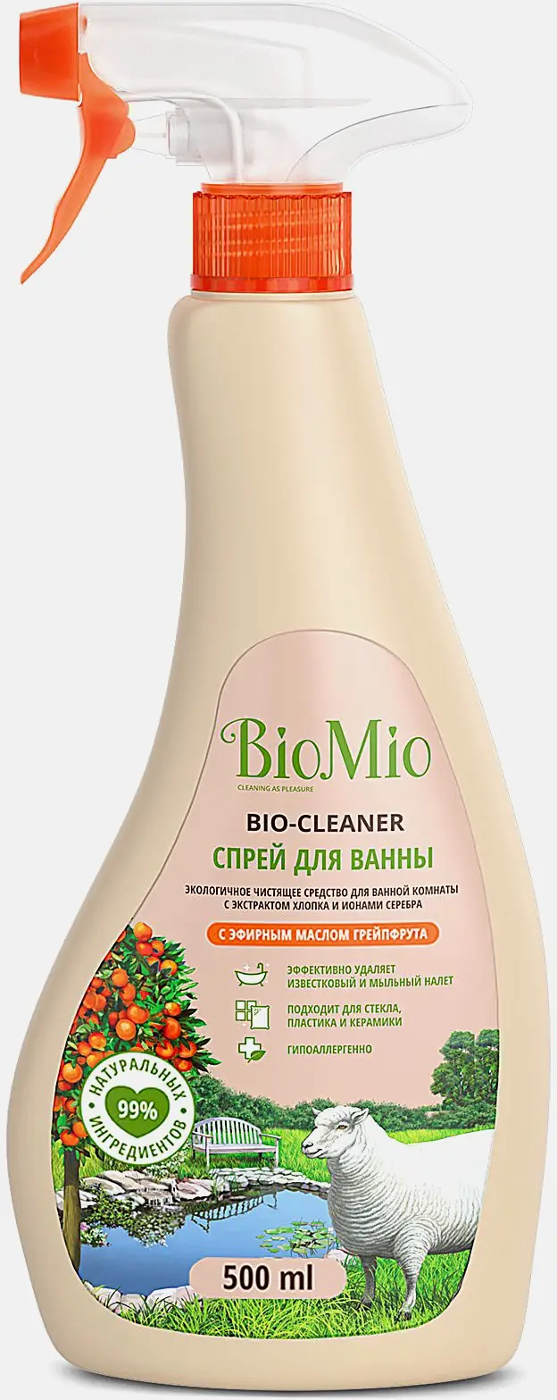 Изображение товара Чистящее средство Biomio Bio-Cleaner Грейпфрут для ванны 500 мл безопасность эффективное удаление з