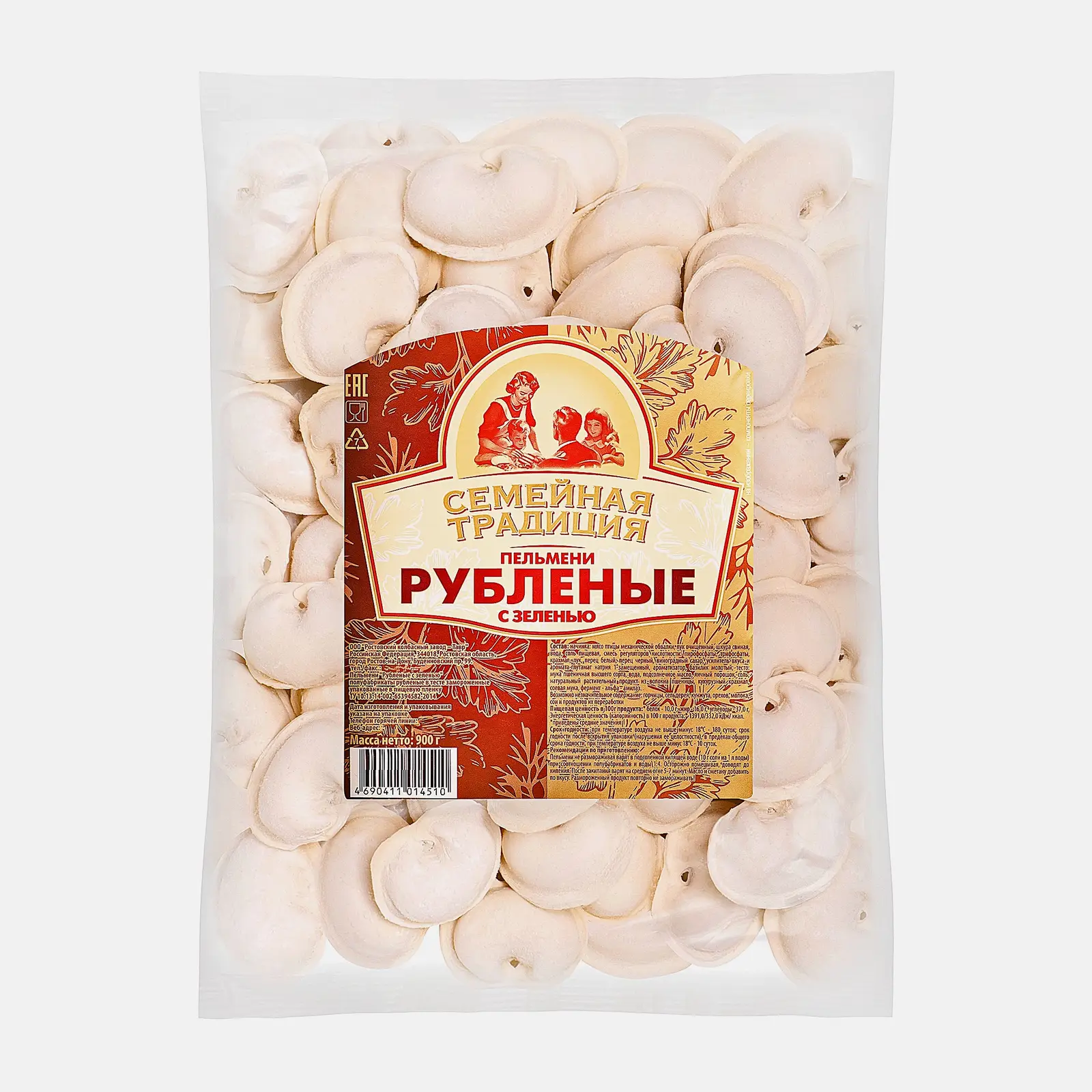 Пельмени Тавр Рубленые с зеленью 900г