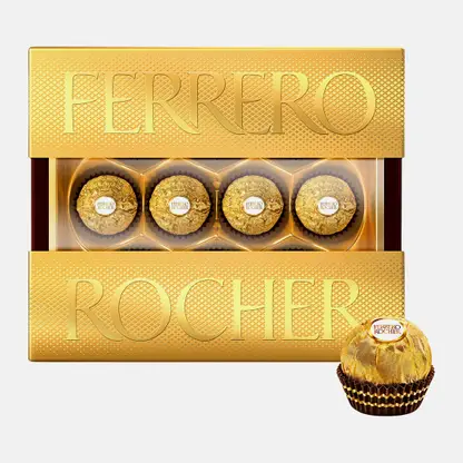 Конфеты Ferrero Rocher из молочного шоколада с начинкой из крема и лесного ореха 125г