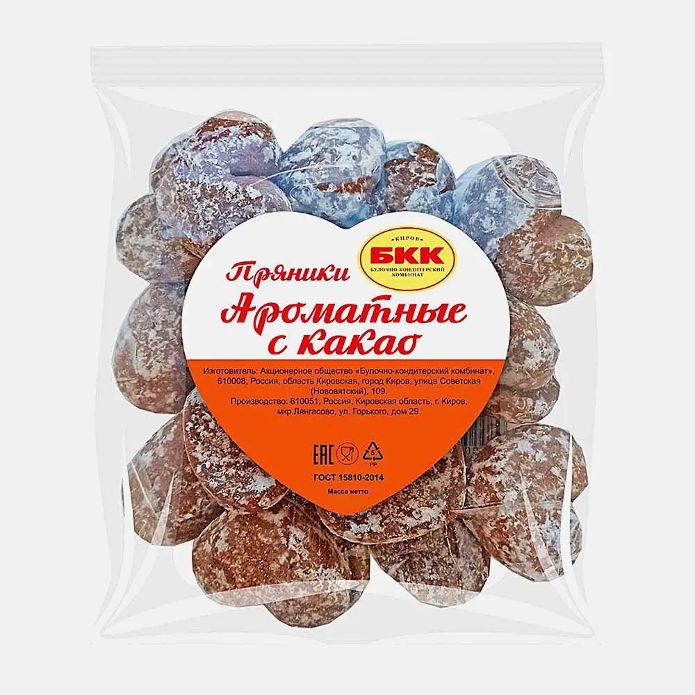 Изображение товара Пряники Ароматные с какао БКК 300г мягкие и ароматные Изображение товара Пряники Ароматные с какао БКК 300г мягкие и ароматные