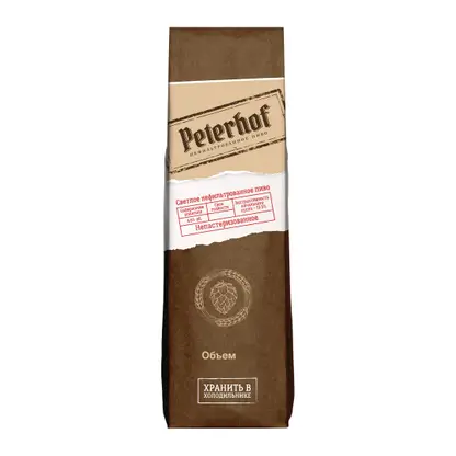 Изображение товара Пиво Peterhof Живое светлое нефильтрованное непастеризованное 4.6% 1л