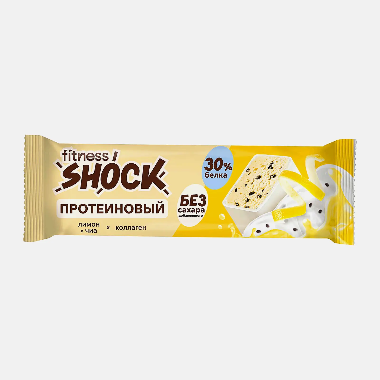 Протеиновый батончик Лимон-чиа Fitnesshock 40г Протеиновый батончик Лимон-чиа Fitnesshock 40г