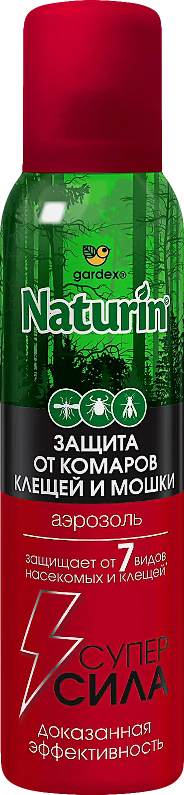 Аэрозоль для защиты от комаров клещей и мошек Gardex Natur Супер Сила 150мл