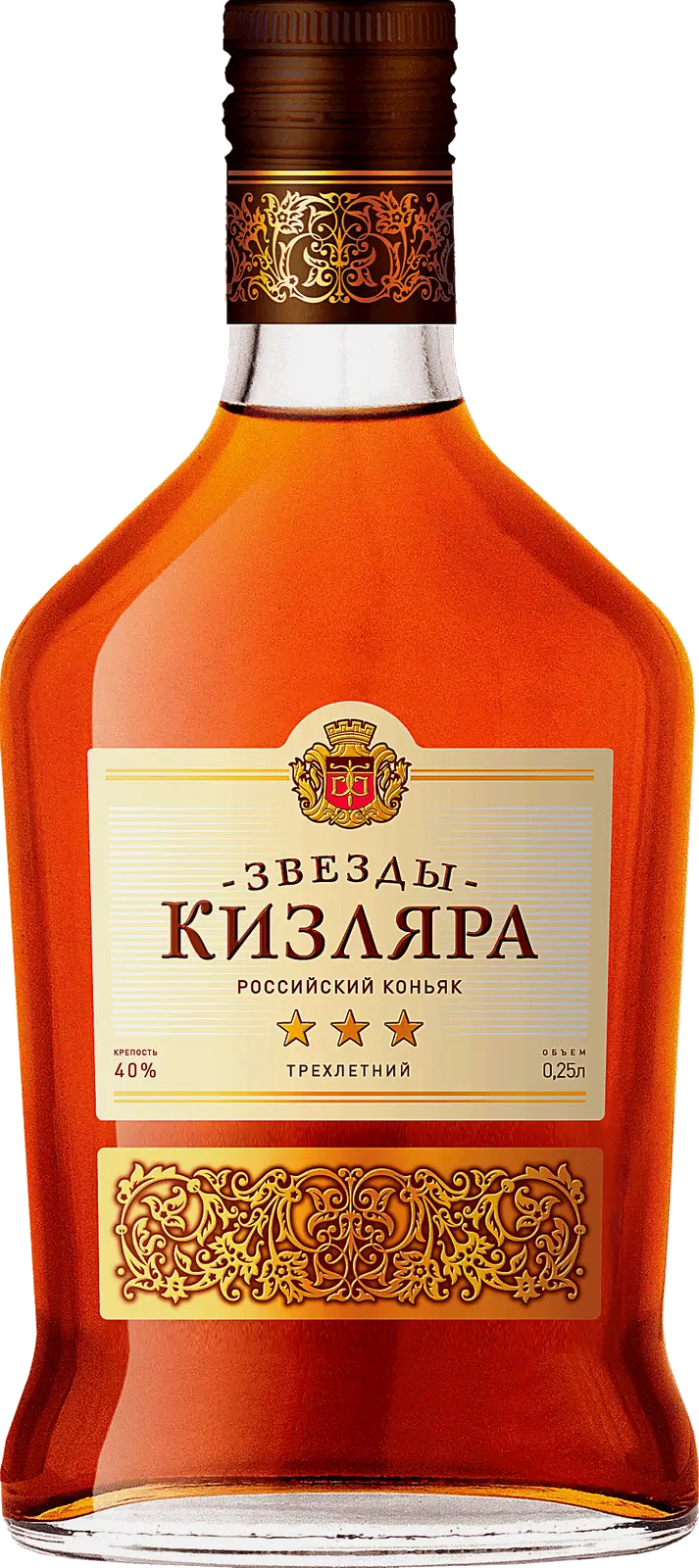Коньяк 3 года выдержки Звезды Кизляра 40% 250мл