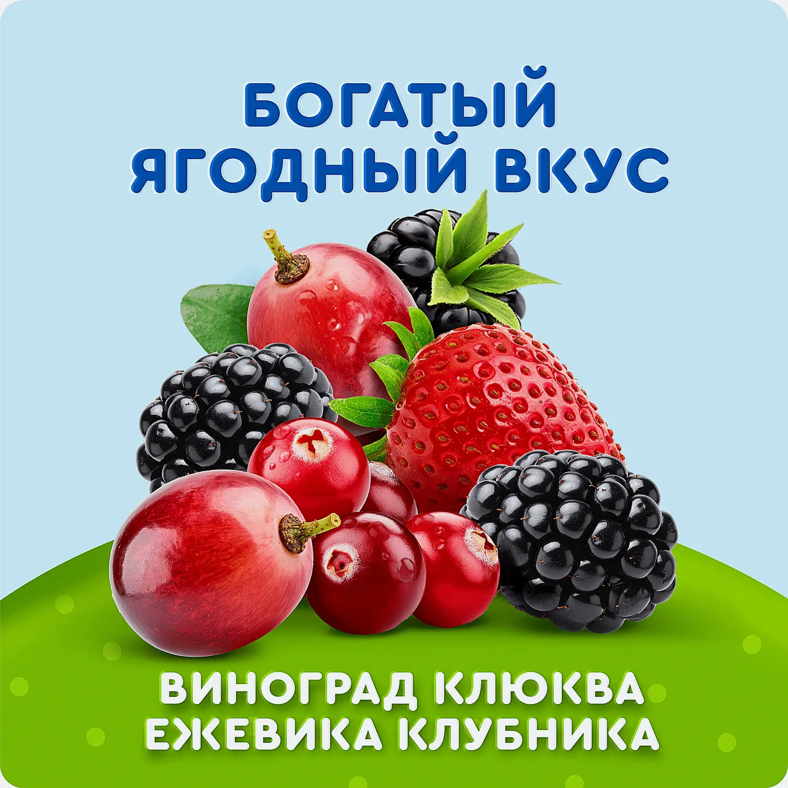 Морс виноград-клюква-ежевика-клубника Агуша 200мл - фото 2