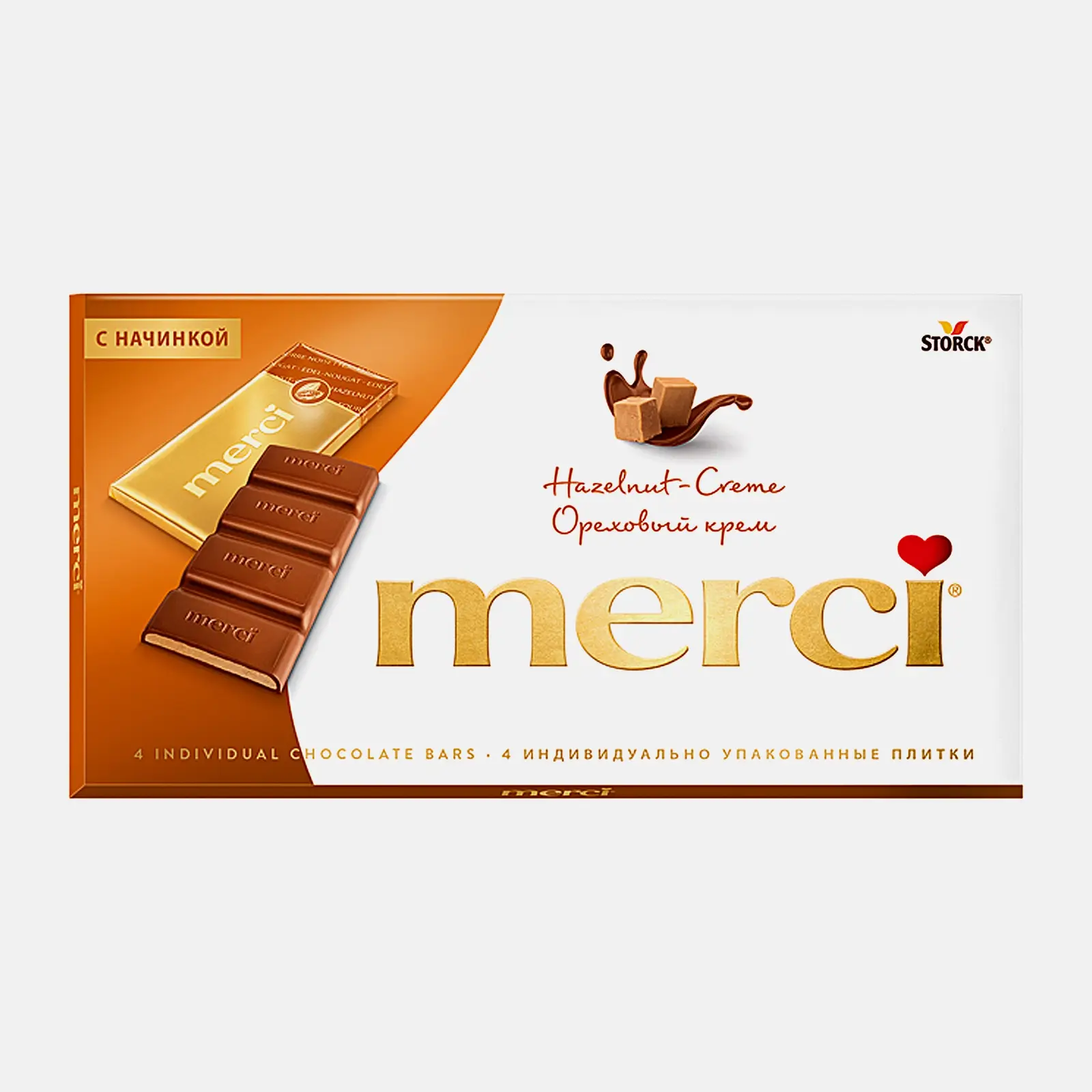 Шоколад молочный Merci ореховый крем 112г