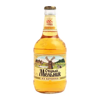 Изображение товара Пиво Старый Мельник Бочковое мягкое светлое 4.3% 450мл
