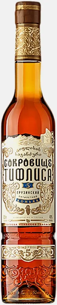 Изображение товара Коньяк Сокровище Тифлиса 5 звезд 40% 0.5л грузинский выдержанный