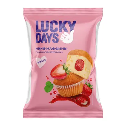 Изображение товара Мини-маффины с фруктово-ягодной начинкой Lucky Days 470г