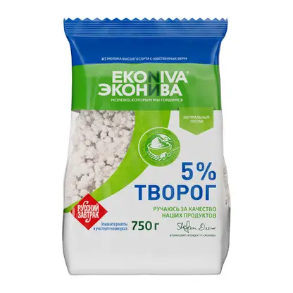 Изображение товара Творог ЭкоНива рассыпчатый 5% 750г