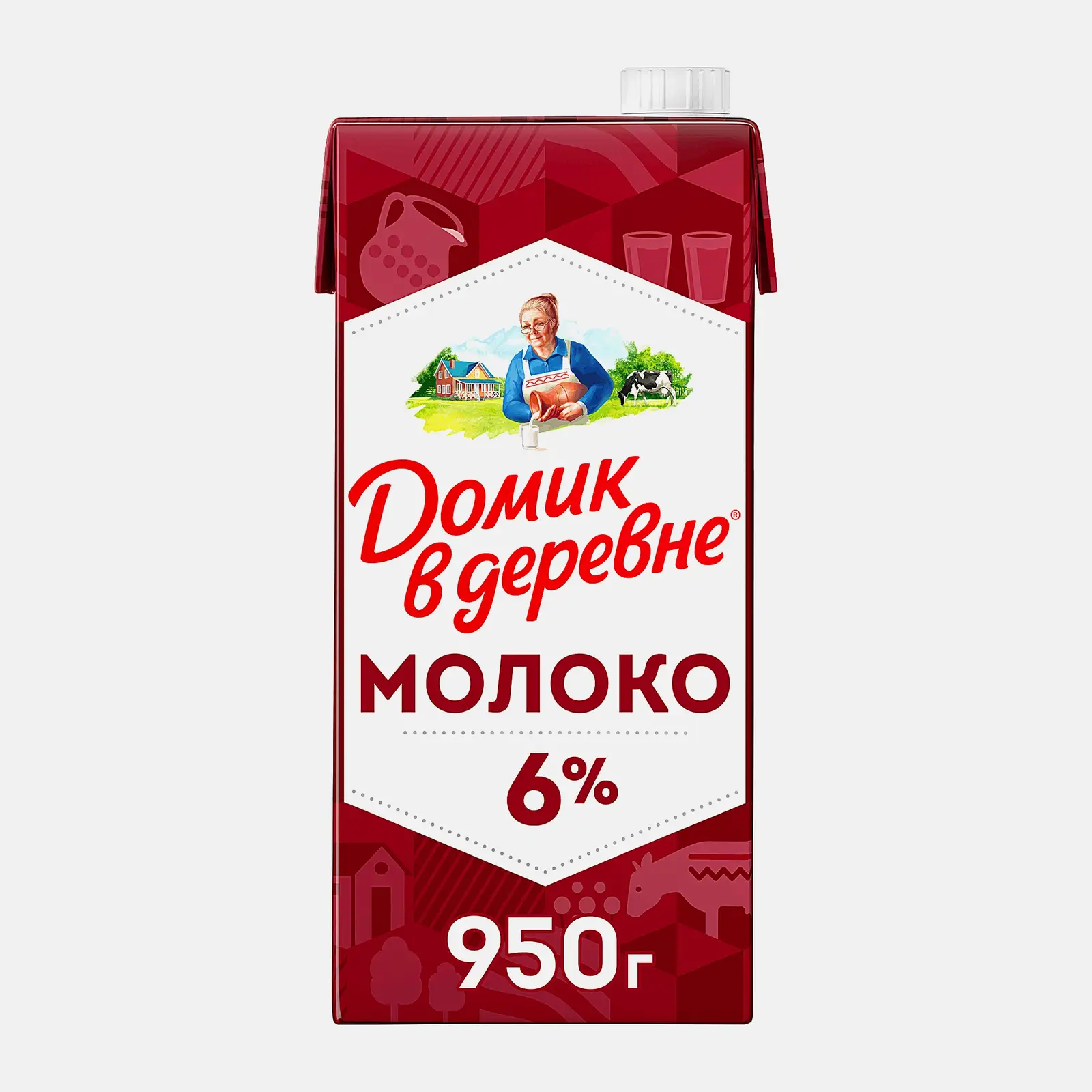 Молоко стерилизованное Домик в деревне с высокой жирностью 6% 950г Молоко стерилизованное Домик в деревне с высокой жирностью 6% 950г