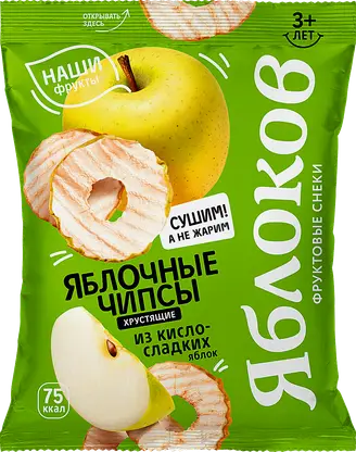 Чипсы Яблоков яблочные кисло-сладкие 25г