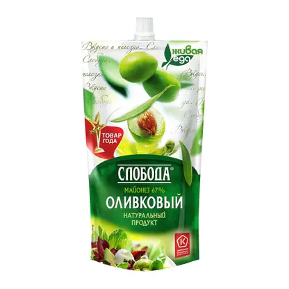 Изображение товара Майонез Слобода Оливковый 67% 375г