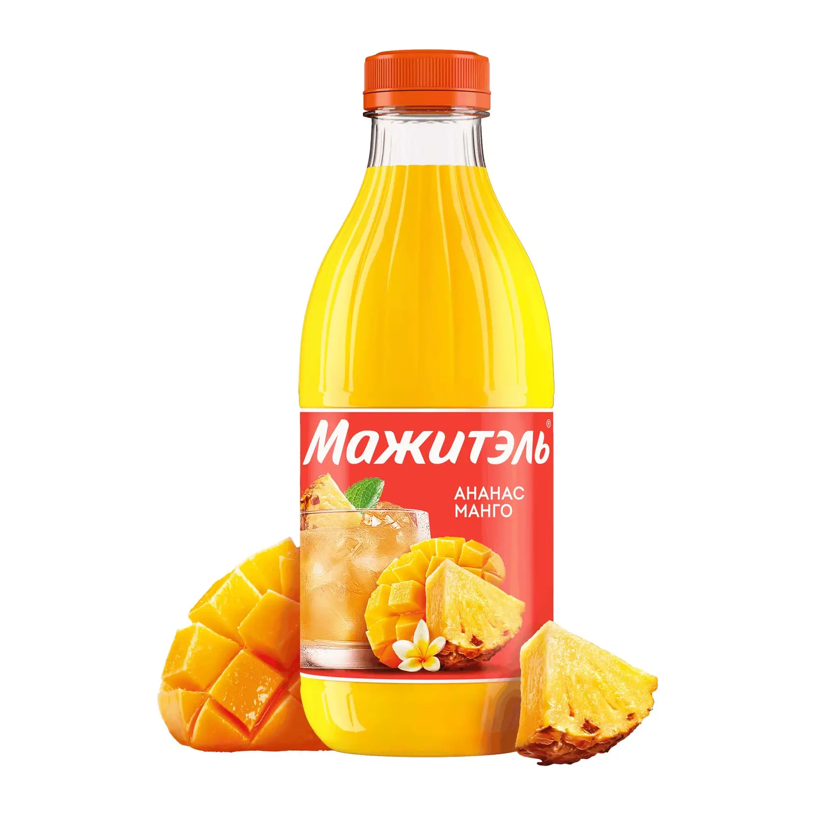 Изображение товара Молочно-соковый напиток Мажитэль Ананас и манго 950 г