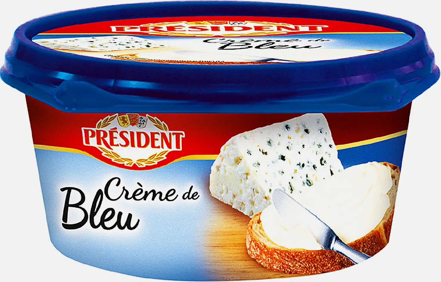 Изображение товара Сыр плавленый President Creme De Bleu 50% 125г - с голубой плесенью, вкусный и ароматный