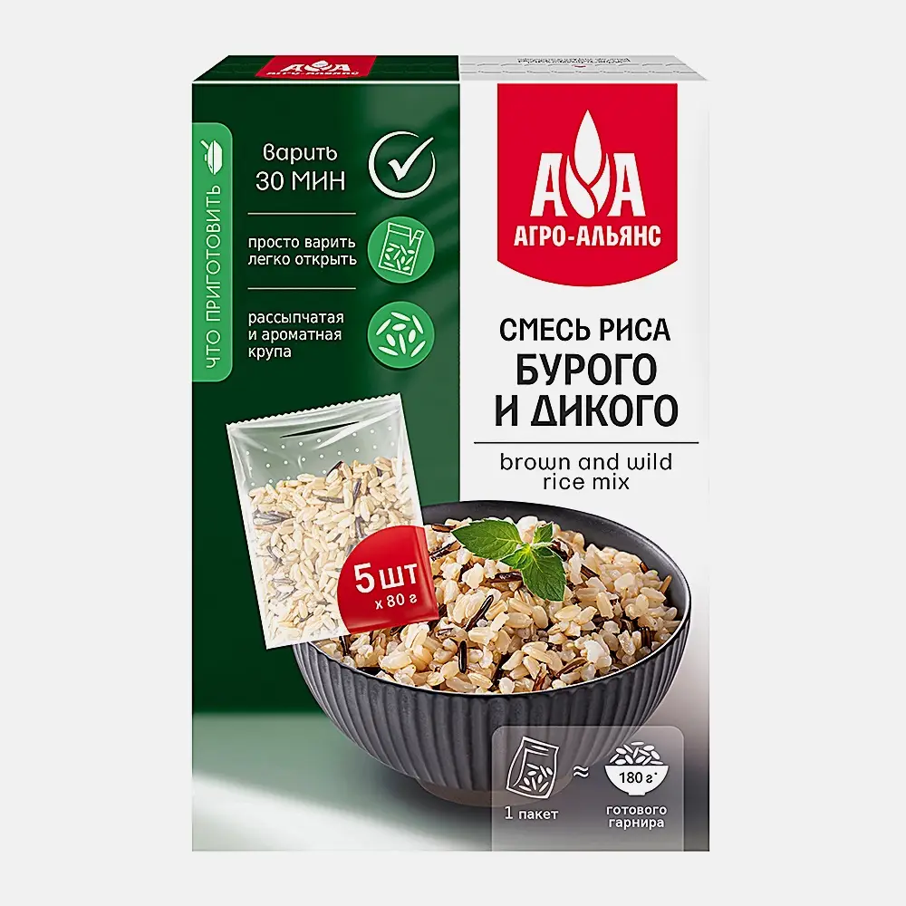 Смесь риса бурого дикого Агро-Альянс 400г