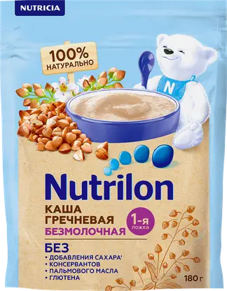 Каша Nutrilon безмолочная гречневая сухая с 4 месяцев 180г
