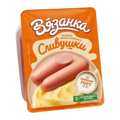 Изображение товара Сосиски Вязанка Сливушка сливочные 450 г натуральный вкус