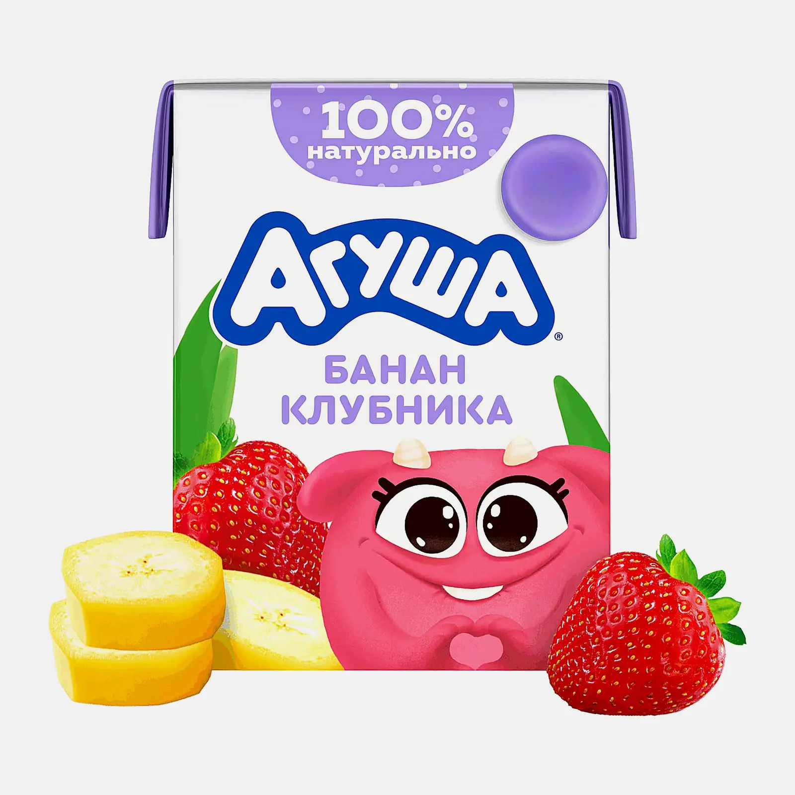 Изображение товара Коктейль молочный Агуша банан-клубника 2% с 12 мес 190мл