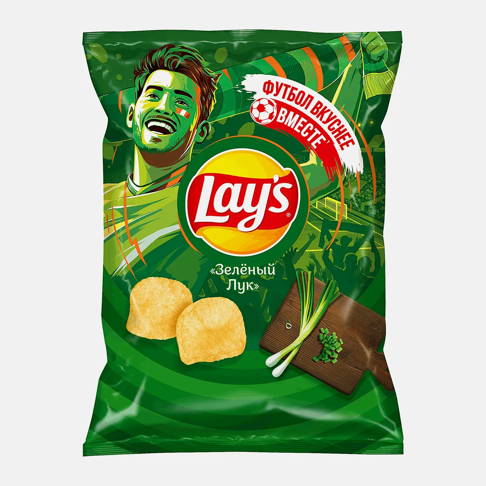 Изображение товара Чипсы Lays Зеленый лук 140г - хрустящая пикантная закуска