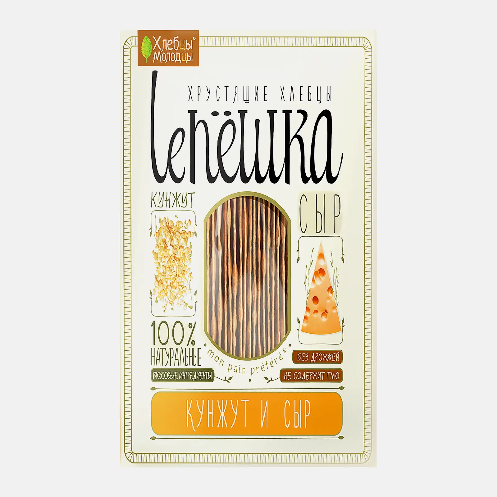 Хлебцы Хлебцы молодцы Lепёшка хрустящие кунжут и сыр 150г