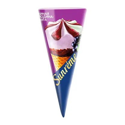 Изображение товара Мороженое Sunreme рожок черная смородина мята 78г