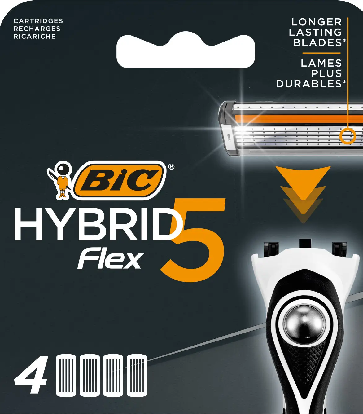 Сменные кассеты для бритья Bic Flex 5 Hybrid 4шт — в каталоге на сайте сети  Магнит | Краснодар