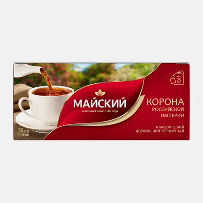Чай черный Майский Корона Российской Империи 25пак 50г