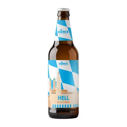 Пиво Konix Munich Helles светлое нефильтрованное пастеризованное 4.7% 450мл