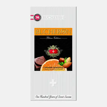 Шоколад горький апельсин орех Bucheron Blanc Edition 72% 85г