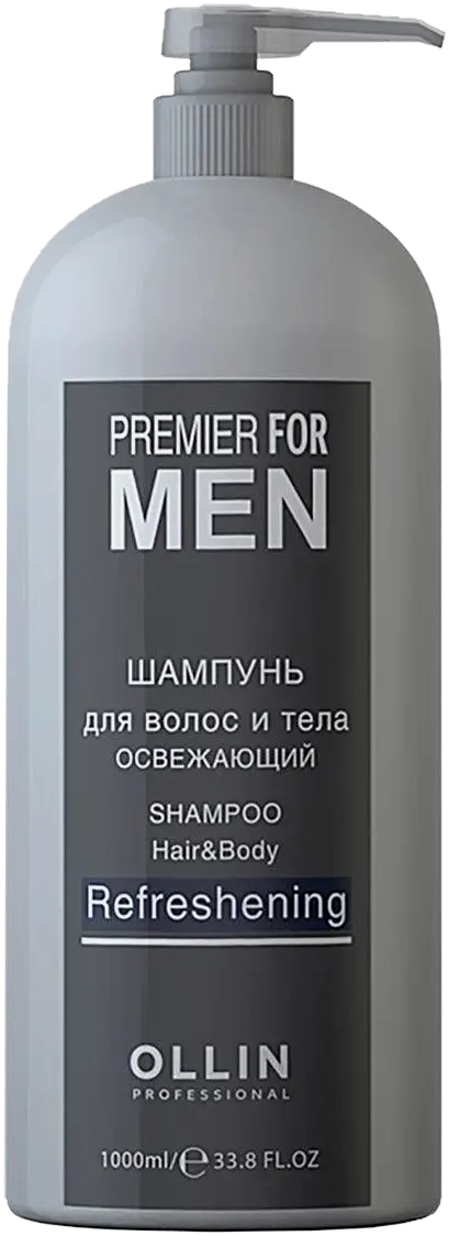 Освежающий шампунь для волос и тела Ollin Premier For Men 1л