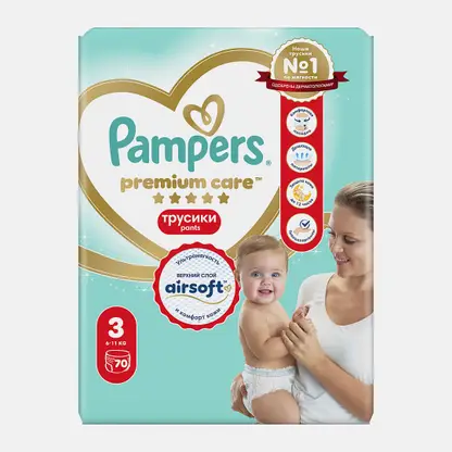 Подгузники-трусики Pampers Premium Care Pants №3 6-11кг 70шт