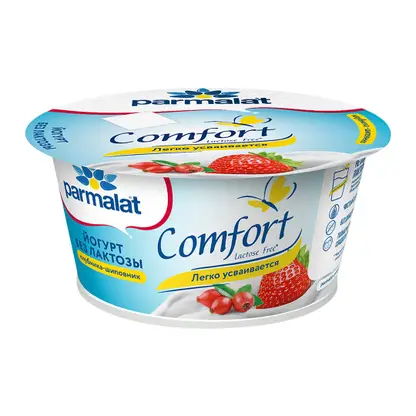 Изображение товара Йогурт Parmalat безлактозный клубника шиповник 130г