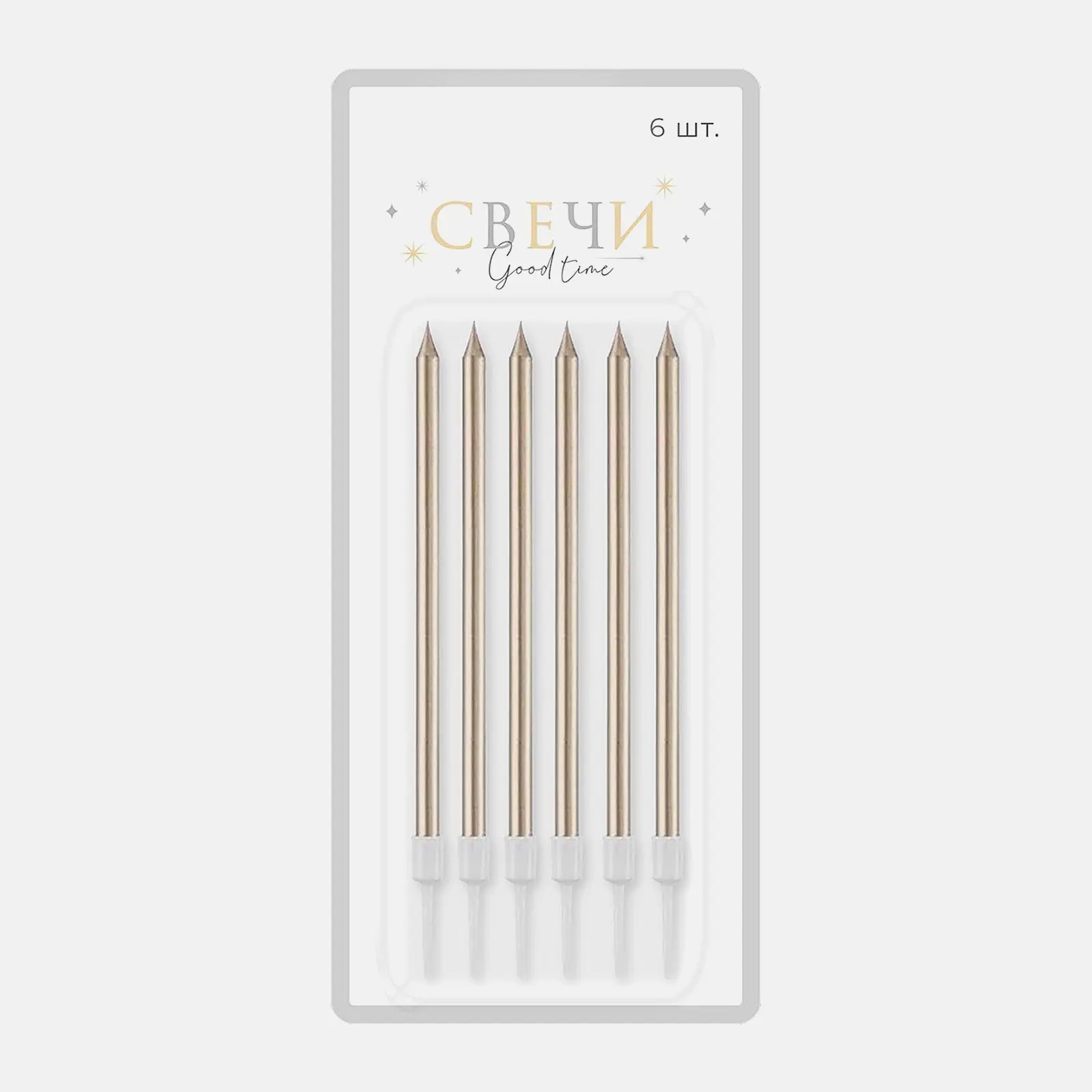 Свечи для торта Сити Хоум Трейд металлик 6шт