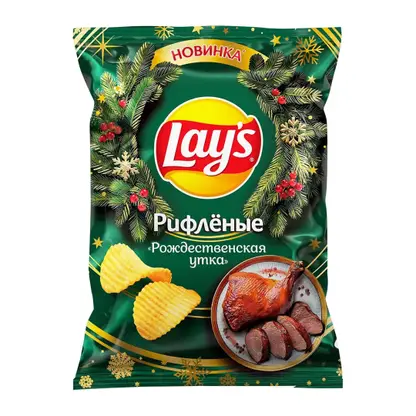 Изображение товара Чипсы рифлёные Рождественская утка Lays 105г