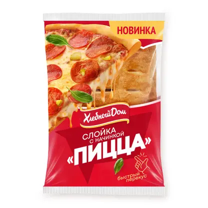 Изображение товара Слойка с начинкой Пицца Хлебный Дом 55г