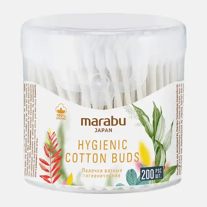 Ватные палочки Botanica Marabu 200шт