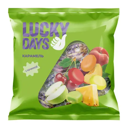 Изображение товара Карамель Lucky Days с фруктовой начинкой 250г