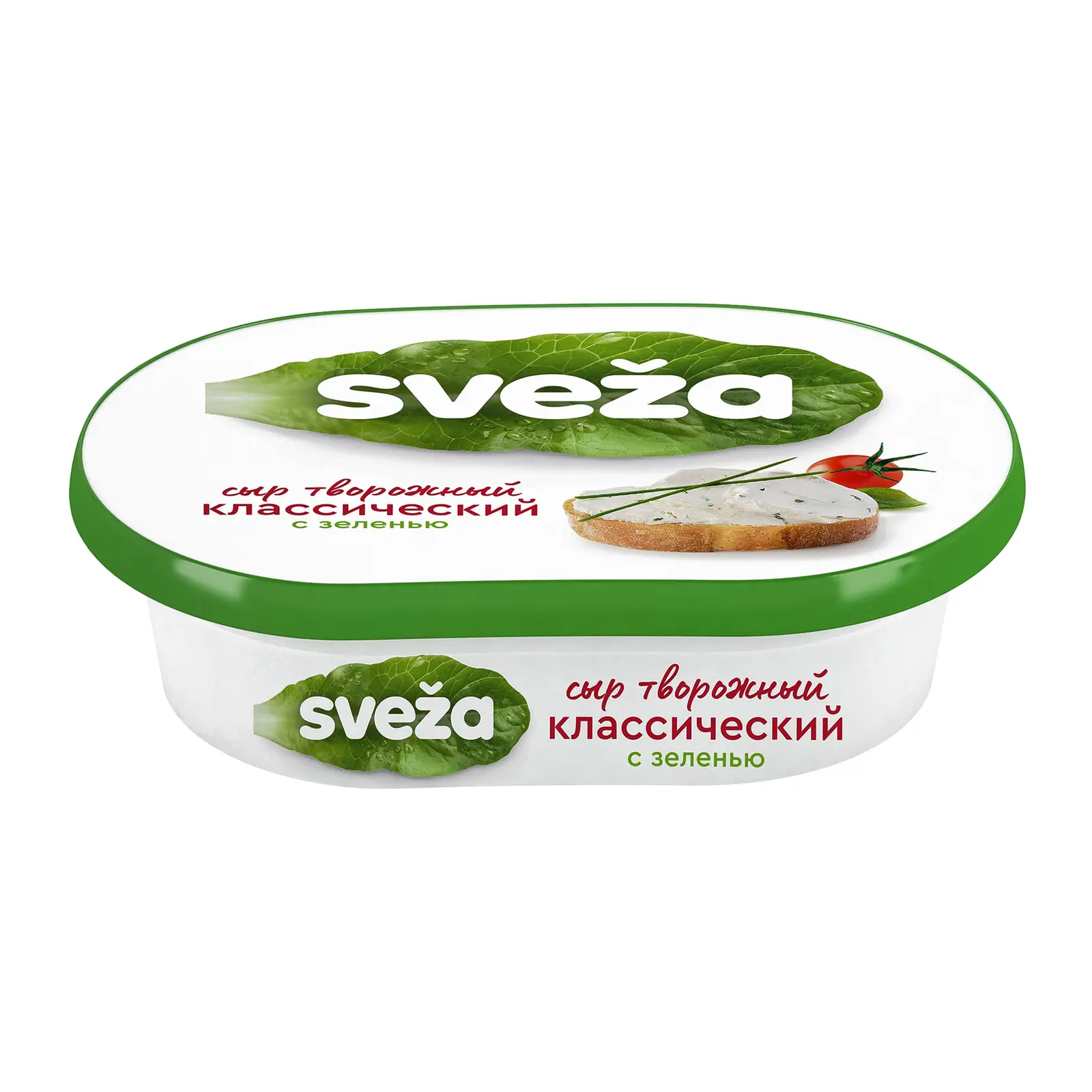Изображение товара Сыр творожный Sveza с зеленью 150г мягкий с пикантным вкусом