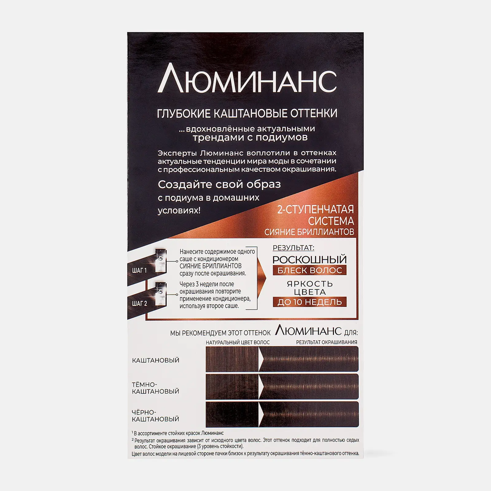 Стойкая краска для волос Люминанс профессиональная 4.0 Холодный каштан 165мл