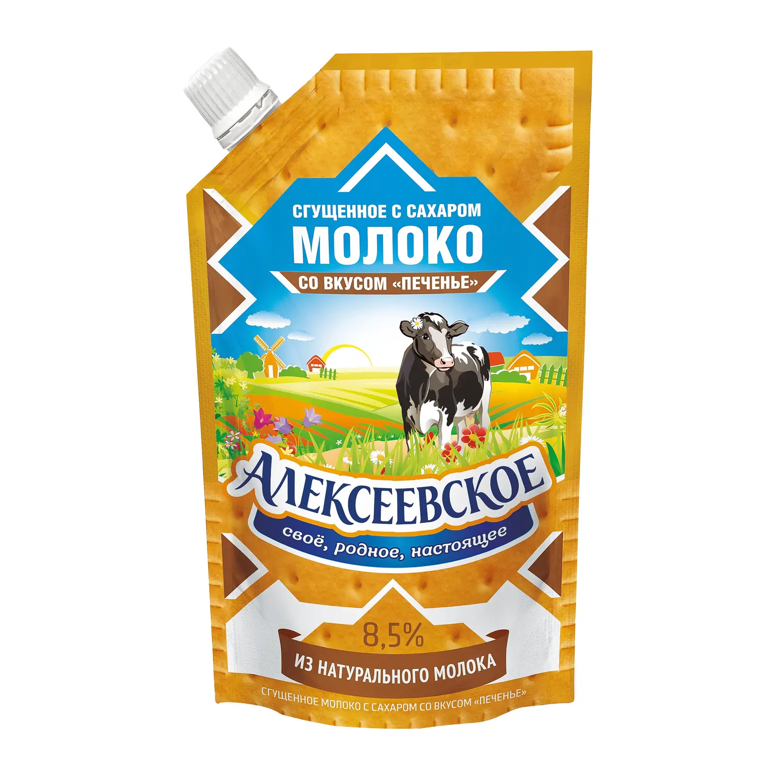 Изображение товара Молоко сгущенное Алексеевское вкус печенье 8.5% 270г