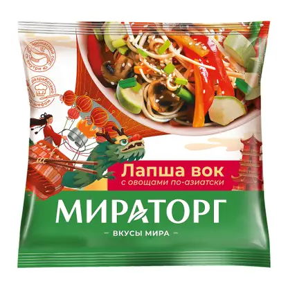 Изображение товара Лапша вок Мираторг с овощами по-азиатски 400г