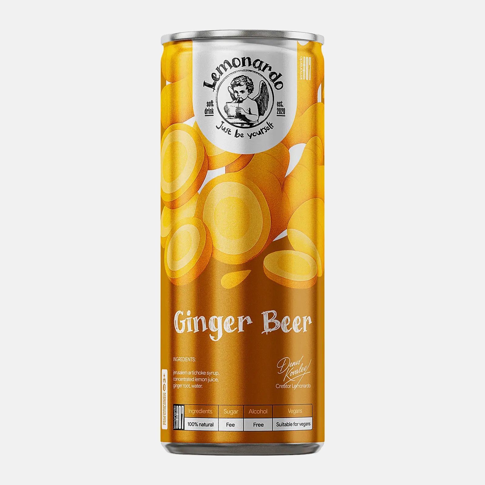 Изображение товара Безсахарный лимонад Ginger Beer Lemonardo 330мл - натуральный освежающий напиток