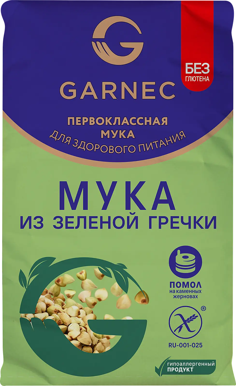 Мука Гречневая без глютена Garnec 500г Мука Гречневая без глютена Garnec 500г