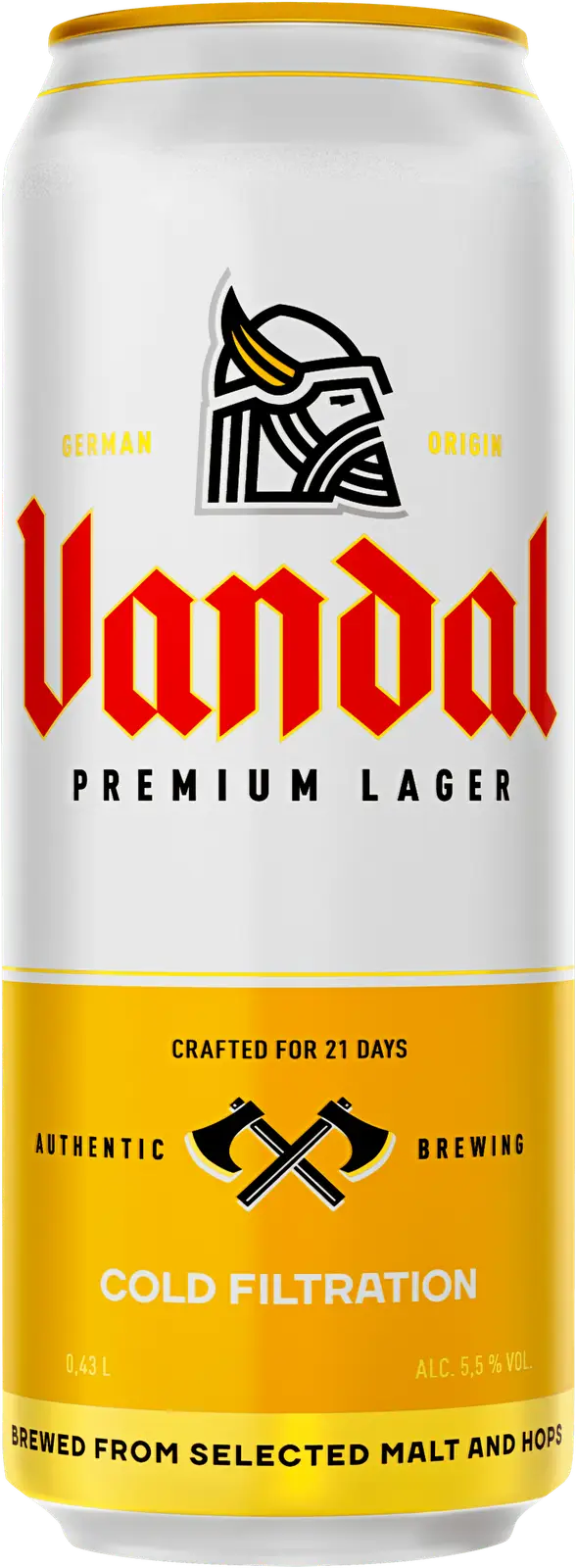 Пиво Vandal Premium Lager светлое фильтрованное пастеризованное 5.5% 430мл  — в каталоге на сайте сети Магнит | Краснодар