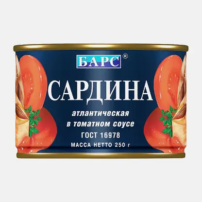 Сардина Барс в томатном соусе 250г